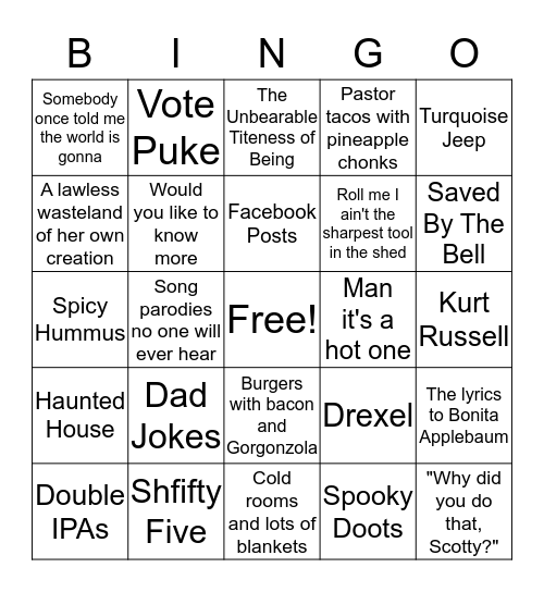 Mary O Bingo  Bingo Card