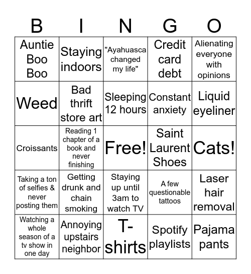 Brittany Bingo Card