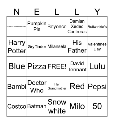 Bridal Shower Bingo Card