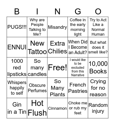 Angelica  Bingo Card