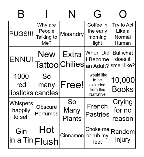 Angelica  Bingo Card