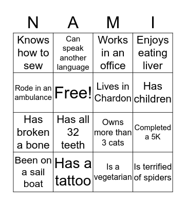 Find Someone Who... Bingo Card