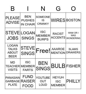 BANGO Bingo Card