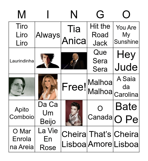 Music Bingo (Mingo) Bingo Card
