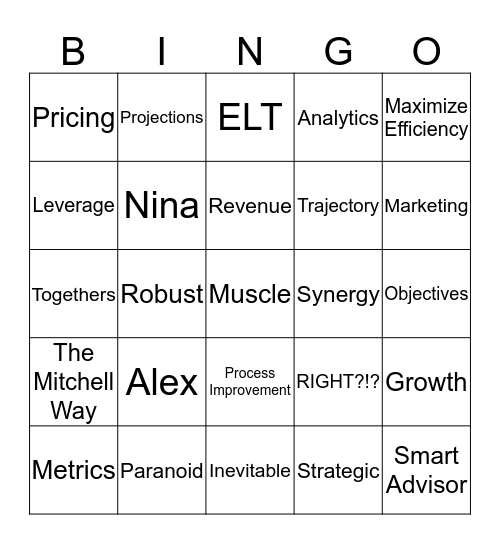 Togethers 2017 Bingo Card