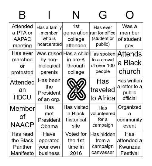 CIVIC ENGAGEMENT  Bingo Card