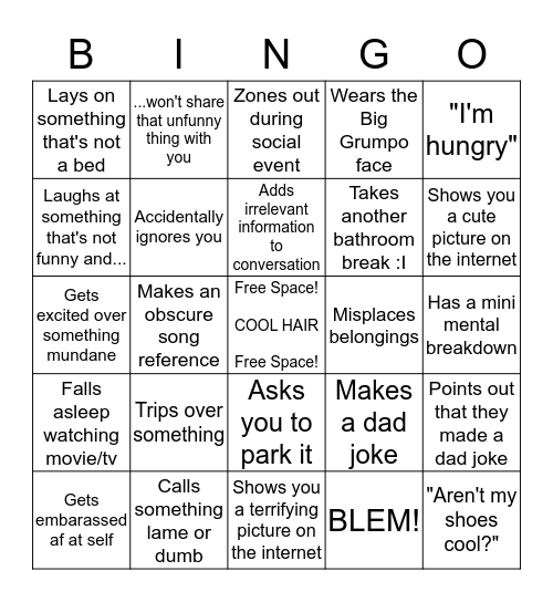 Kasey Bingo Card