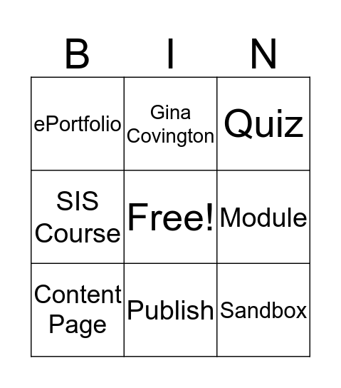 Canvas - Beginner Bingo Card