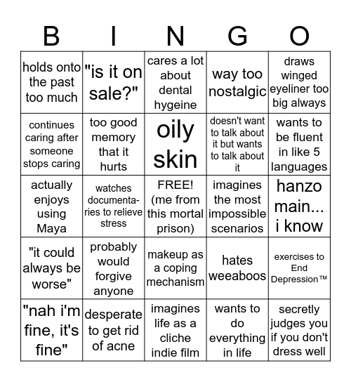 bingo more like BINHgo ha ha ha Bingo Card