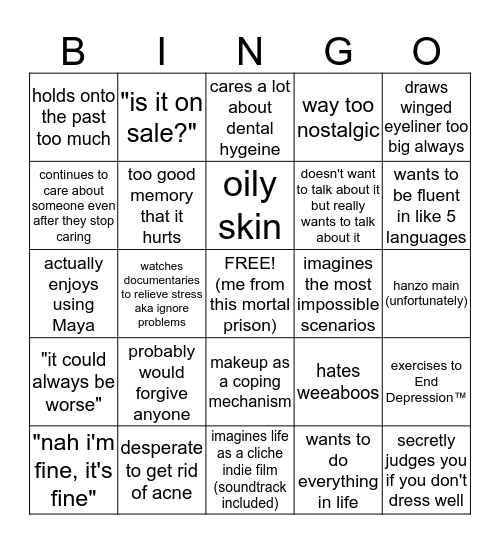 bingo more like BINHgo ha ha ha Bingo Card