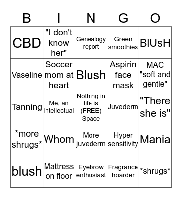 Casey bingo Card