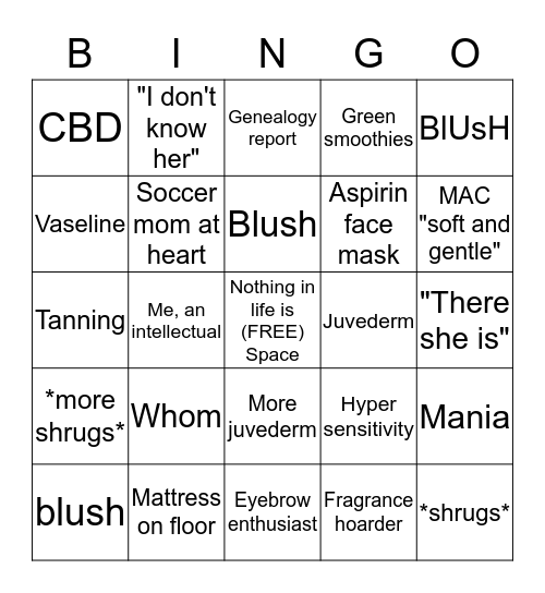 Casey bingo Card