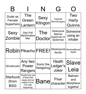 COMIC-CON BINGO Card