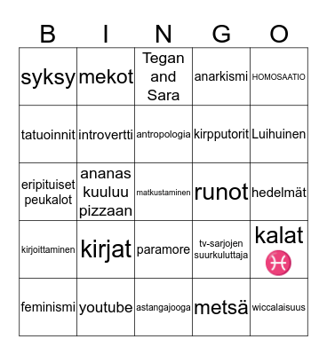 Julia Bingo !! ♡ Bingo Card