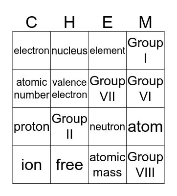 Vocabulary Bingo Card