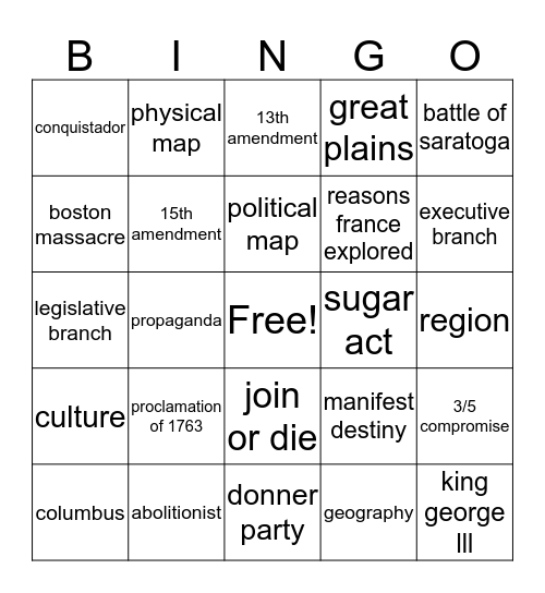 kylah's bingo board Bingo Card