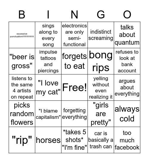Tegan????? Bingo Card