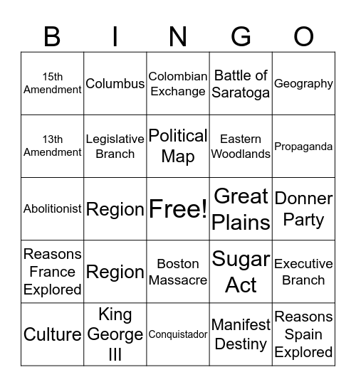 tori  Bingo Card