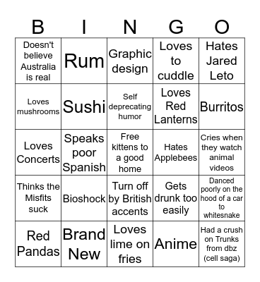 How to build a Nina  Bingo Card