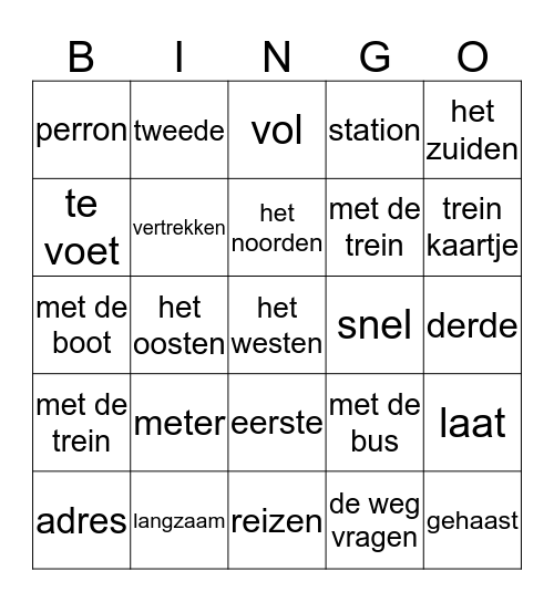 Engels hoofdstuk 4 Bingo Card