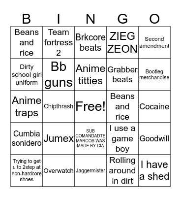 Paisathrash   Bingo Card