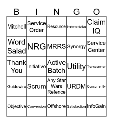 Togethers Bingo #2 Bingo Card