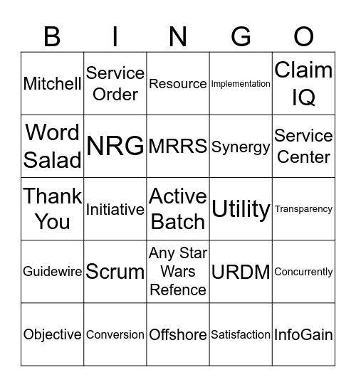 Togethers Bingo #2 Bingo Card
