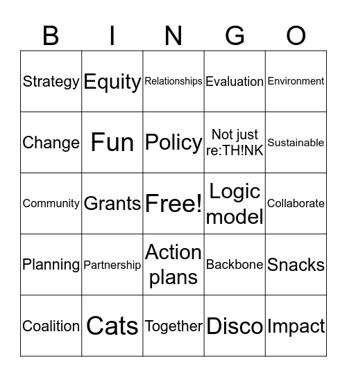 Community Health and Prevention Bingo Card