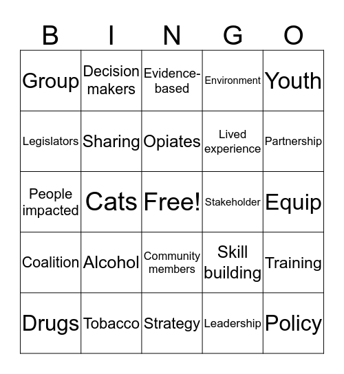 Community Health & Prevention Bingo Card