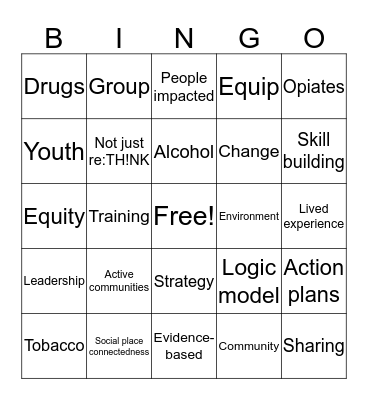 Community Health and Prevention! Bingo Card