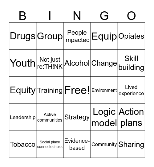 Community Health and Prevention! Bingo Card