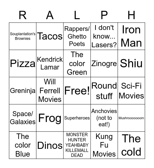 Pun with my Name Bingo Card