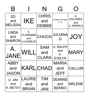 FAMILY BINGO Card