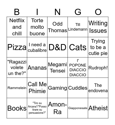 Phimie Bingo Card