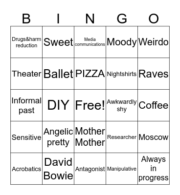 Mdma Harmed  Bingo Card
