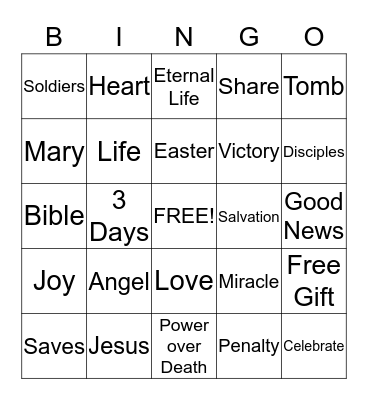 Jesus Lives! Bingo Card