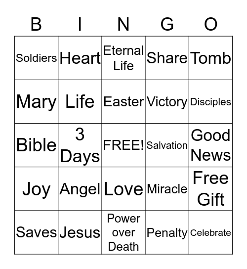 Jesus Lives! Bingo Card