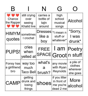 @uhhleeuhhh BINGO Card