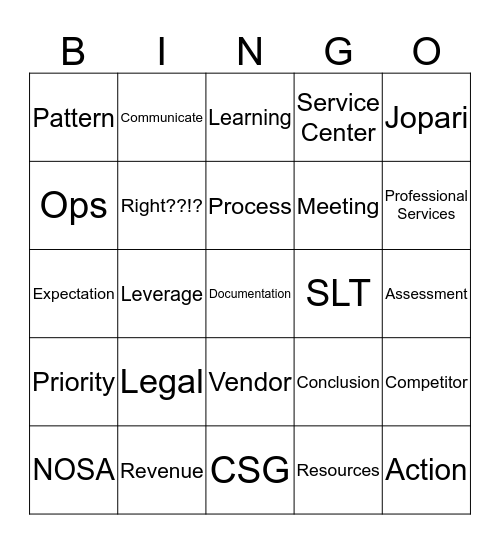 Togethers Bingo #6 Bingo Card