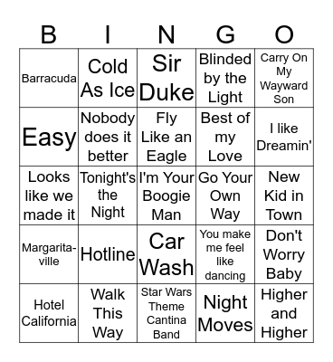 Top Hits of 1977 Bingo Card