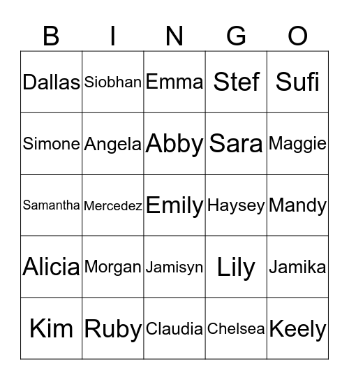 Netball Bingo  Bingo Card