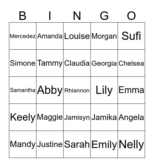 Netball Bingo  Bingo Card