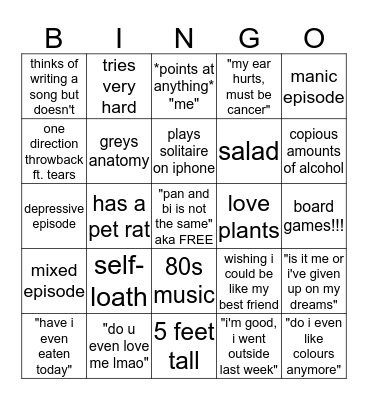 Cass Bingo Card
