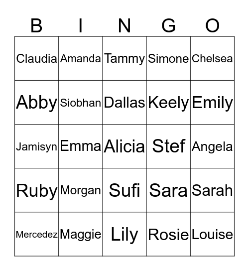 Netball Bingo  Bingo Card