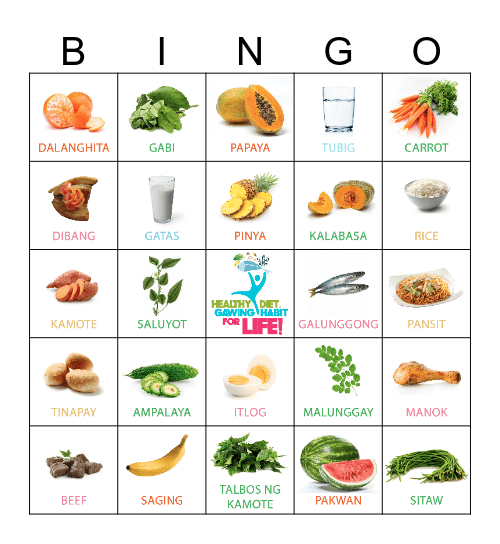 BINGO! Sa Nutrisyon Bingo Card