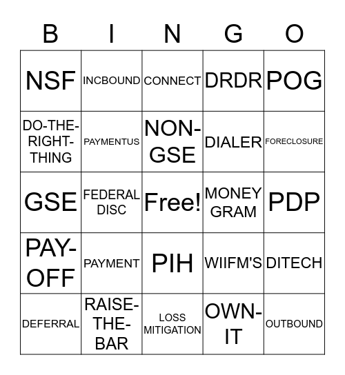 DITECH Bingo Card