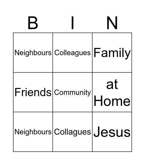 Connecting   Bingo Card