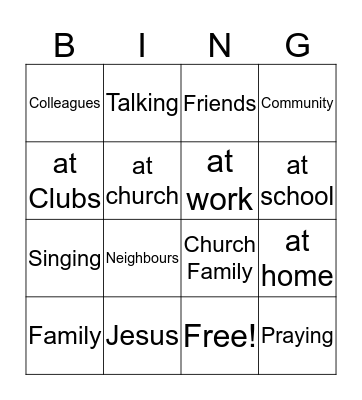 Connecting Bingo Card