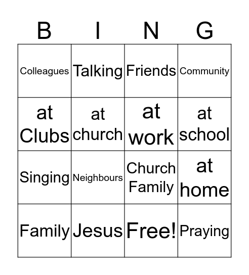 Connecting Bingo Card