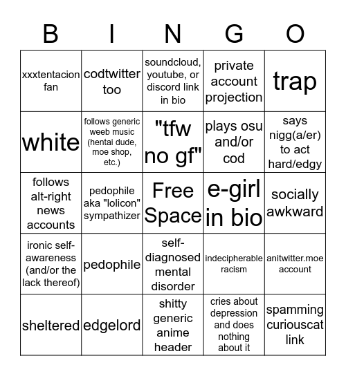 Anitwitter Bingo v 1.1 Bingo Card